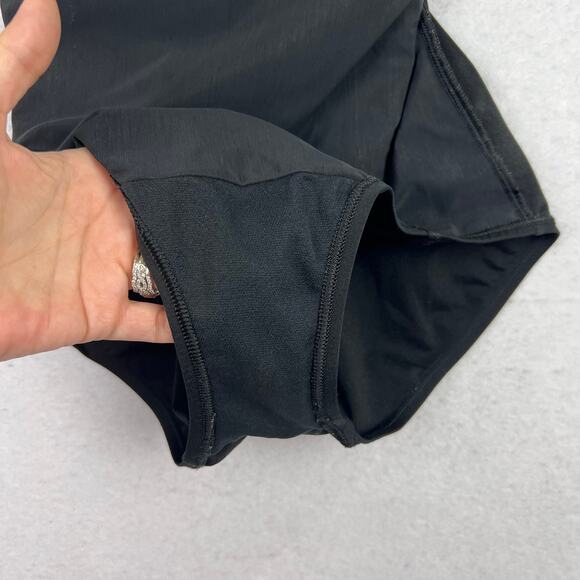 SPEEDO Women's Solid Shirred Tank Padded Built One Piece Black Slimming Swimsuit - Picture 8 of 10